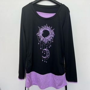 Black & Purple Sun and Moon String Top